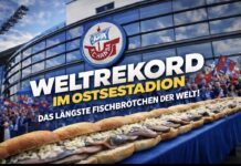 Weltrekord im Ostseestadion: Hansa Rostock setzt Zeichen mit XXL-Fischbrötchen