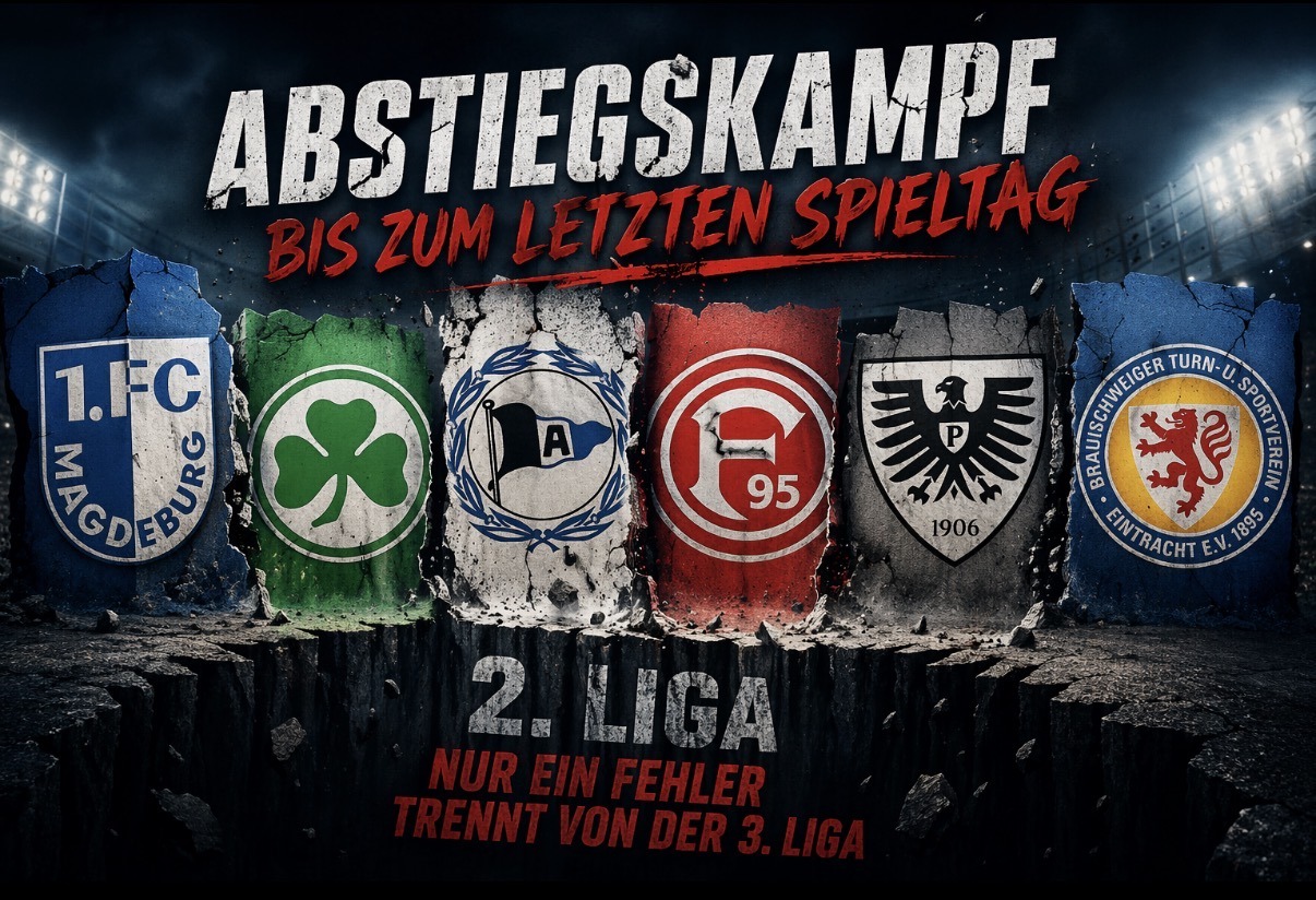 Im Keller der 2. Liga wächst die Angst vor dem harten Fall in die 3. Liga